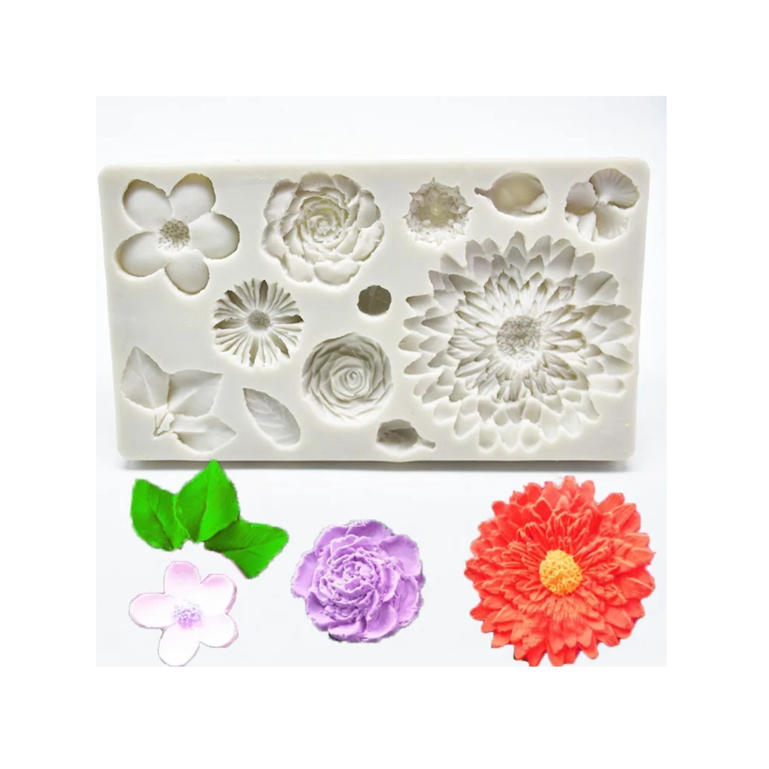 Assorted Large Flowers - Silicone Mold